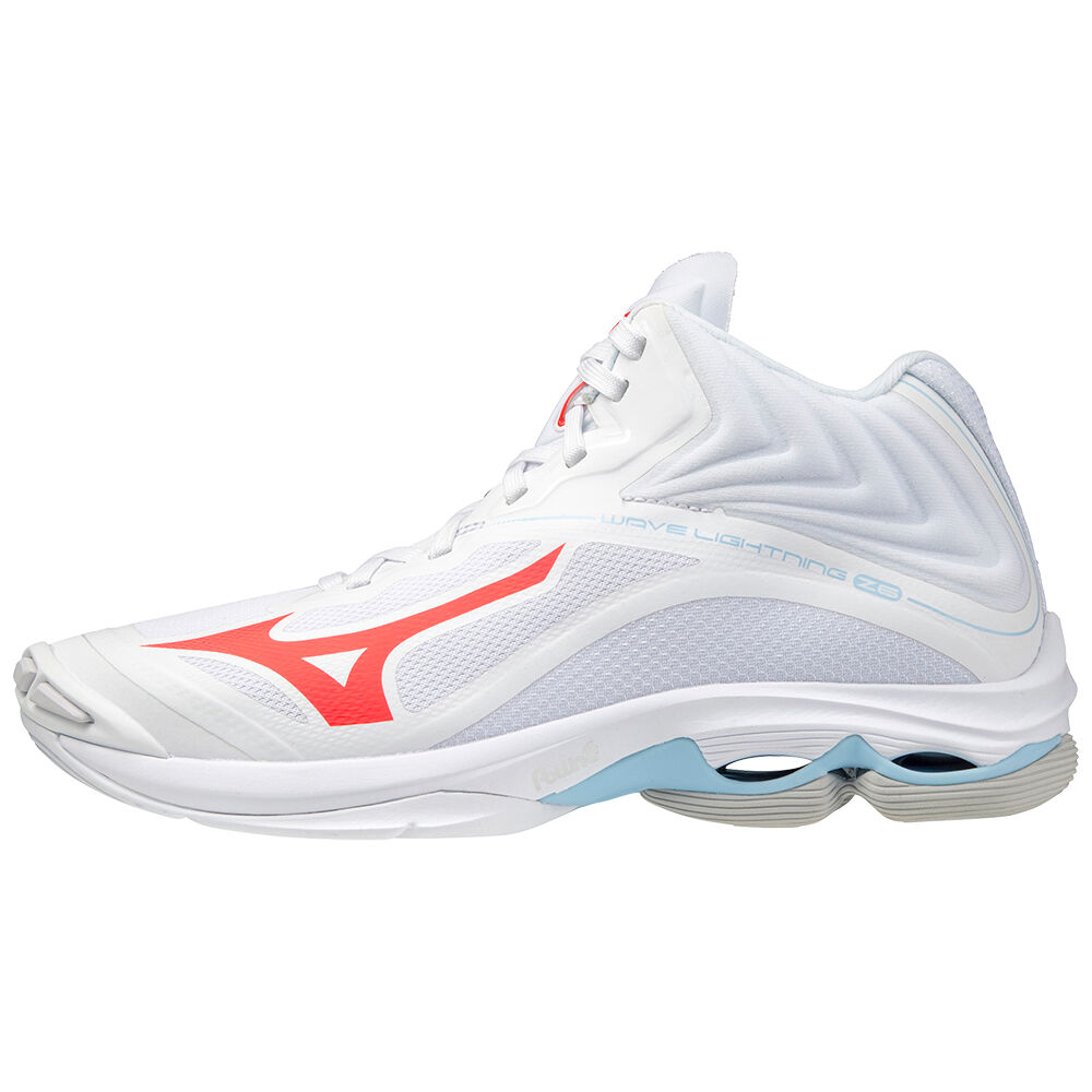 Sapatilhas Voleibol Mizuno Wave Lightning Z6 Mid - Mulher - Branco/Azuis - GHVDY3450